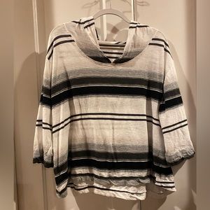 Calvin Klein Performance Black/White Striped Top w/ Hood XL